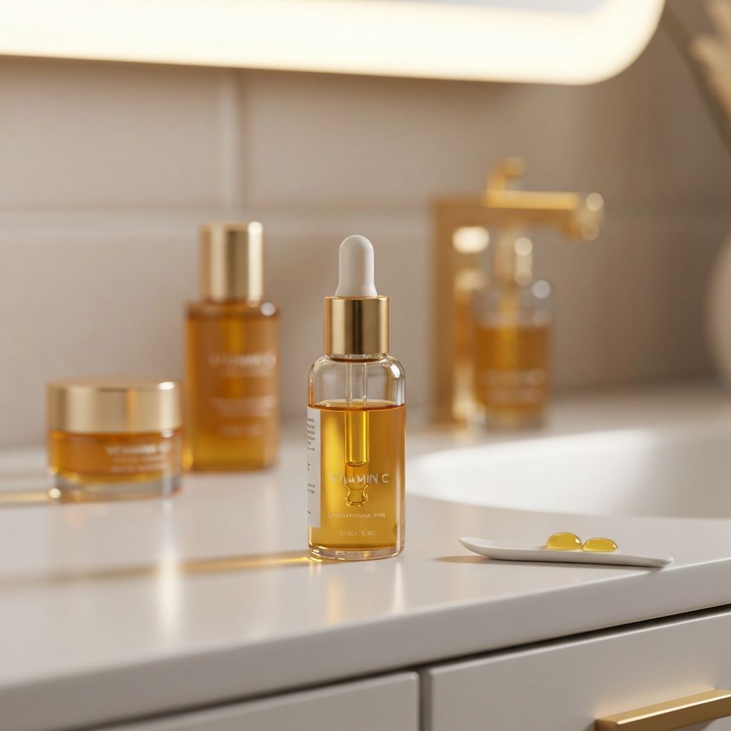 Siero vitamina C in bottiglia ambrata